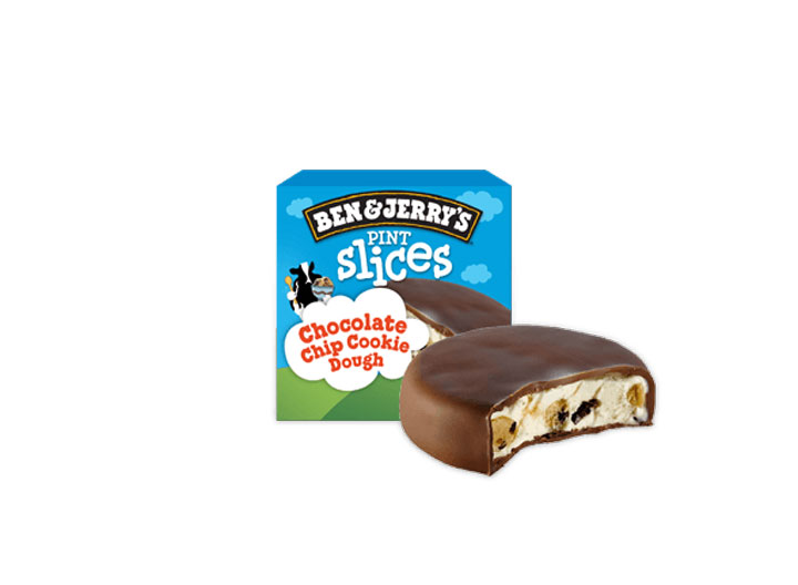 Ben and Jerrys pint slices chocolate chip cookie dough