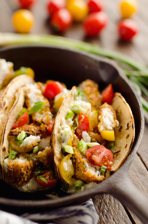 Tortilla Crusted Fish Tacos