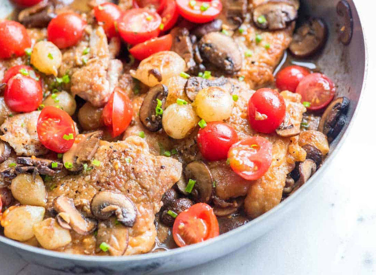 chicken marsala in a pan