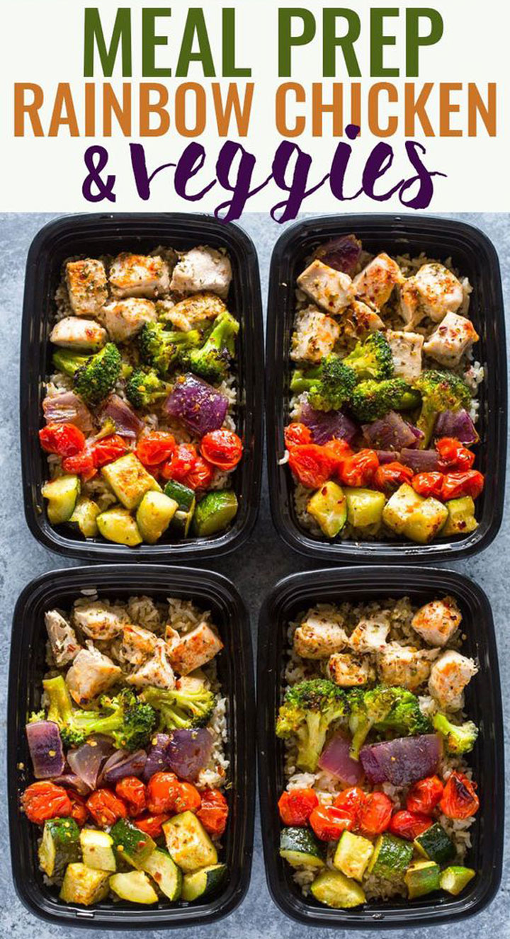 meal prep chicken and veggies