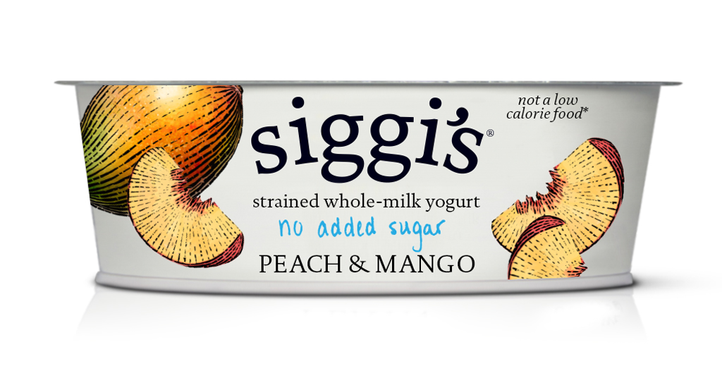 siggis no added sugar whole milk yogurt peach and mango