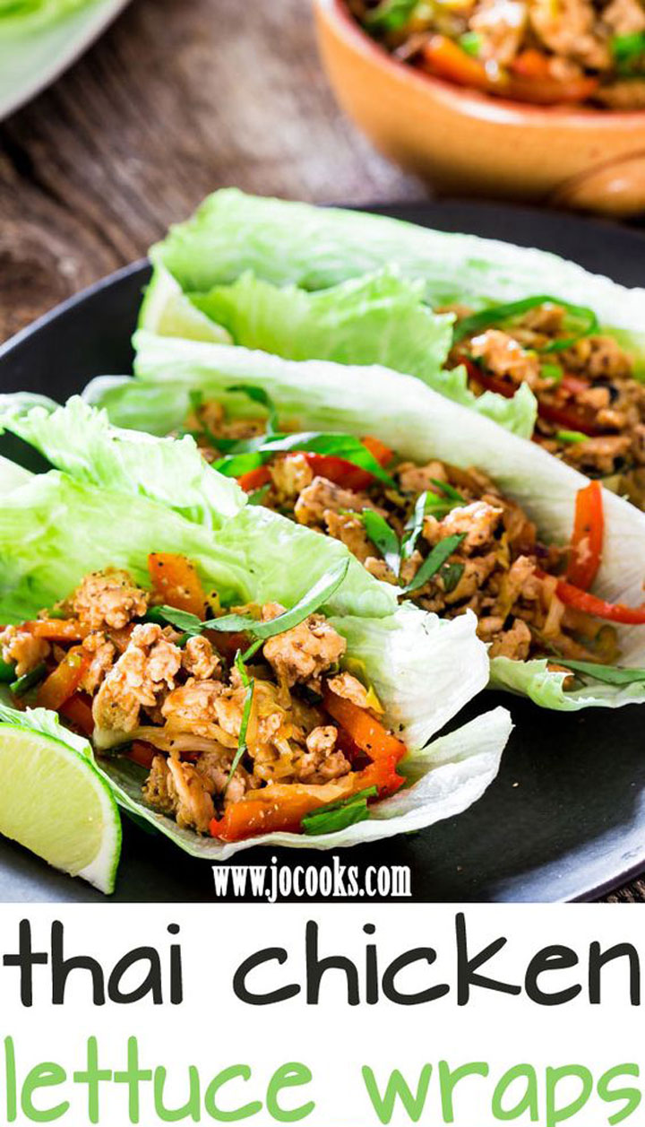 Thai chicken lettuce wraps