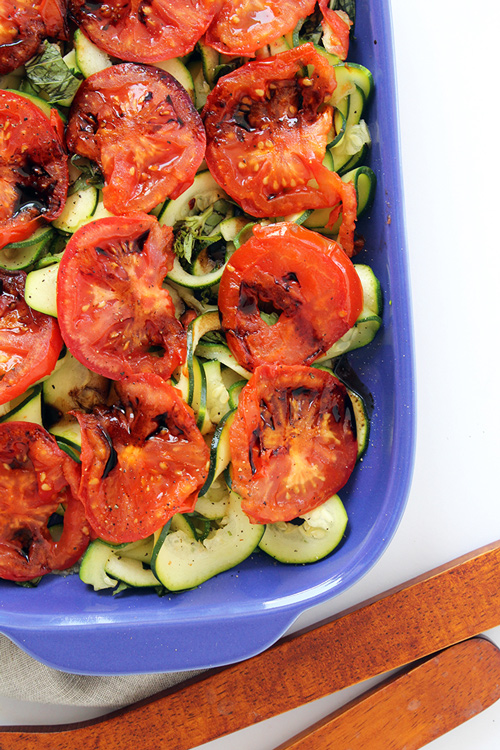 Baked tomatoes zucchini