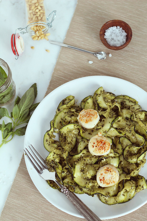 zoodles and scallops