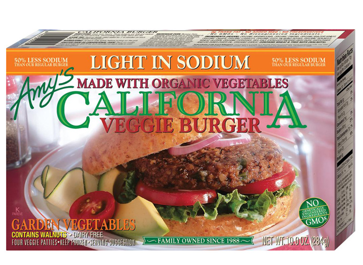 Amys light sodium california burger