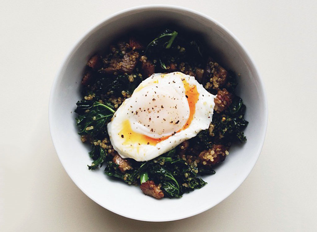 Kale quinoa egg