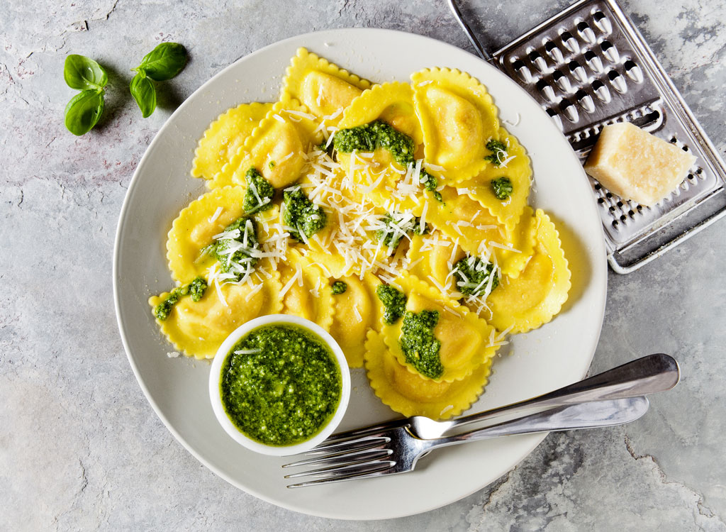 Pesto ravioli