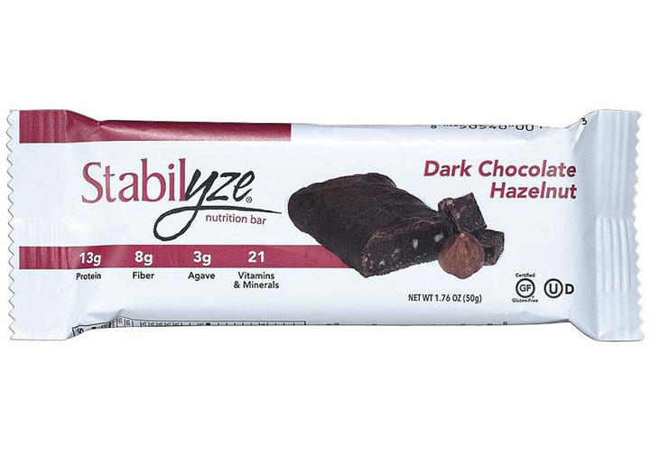Stabilyze dark chocolate hazelnut bar