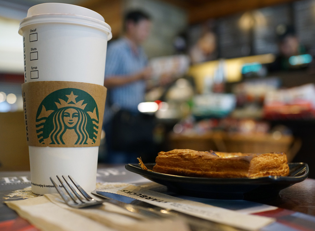 Starbucks coffee and pastry