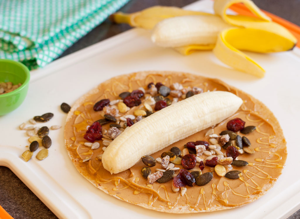 Banana peanut butter tortilla