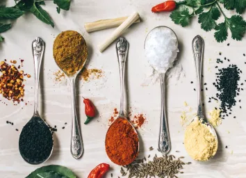 Spices on spoons