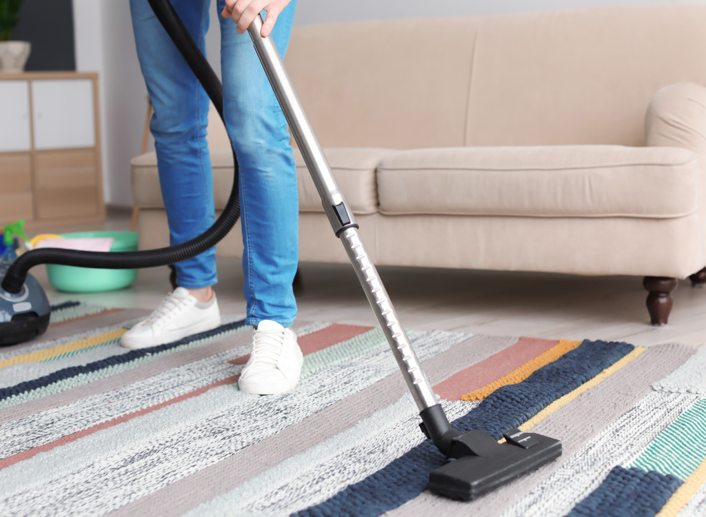 Man vacuuming