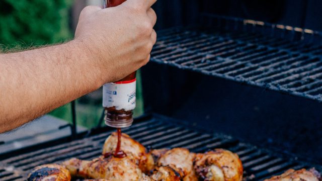 Barbecue sauce on grill
