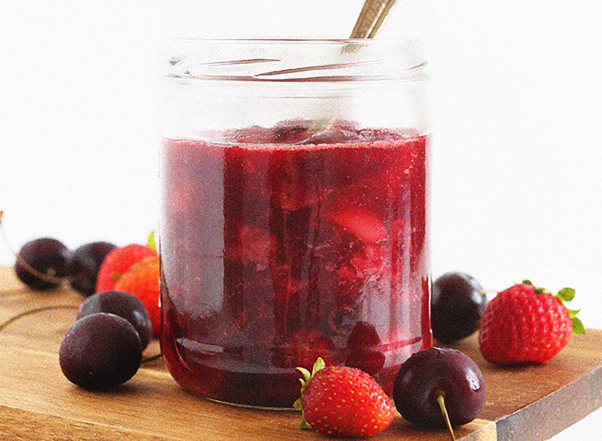 berry compote in jar