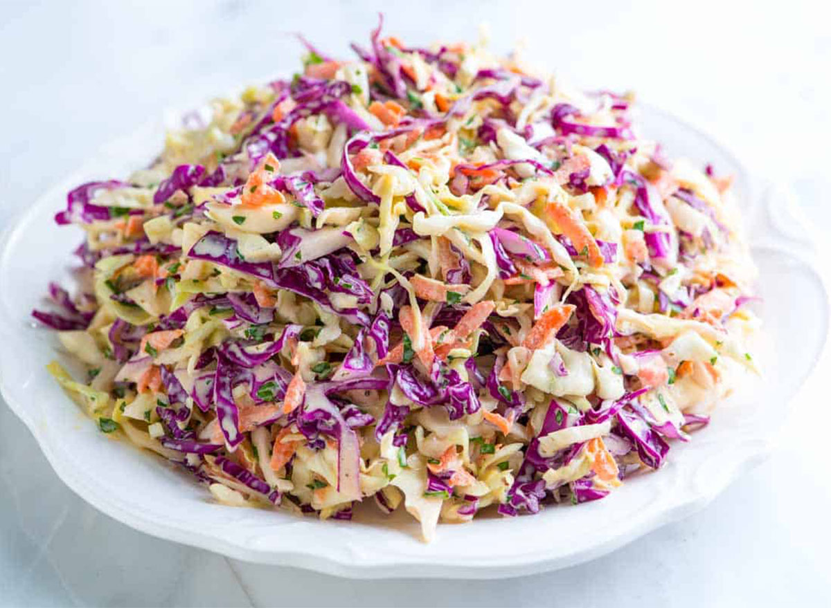 coleslaw on platter