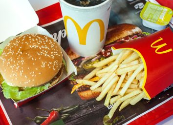 Mcdonalds burger fries and soda