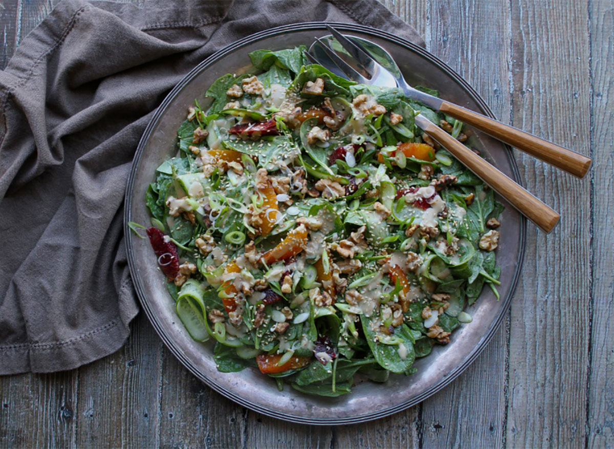 sesame spinach citrus salad