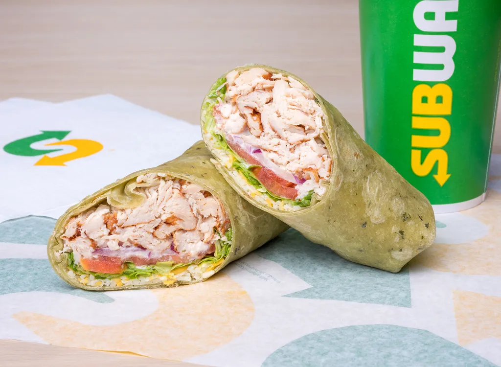 Subway Rotisserie-Style Chicken Caesar spinach wrap