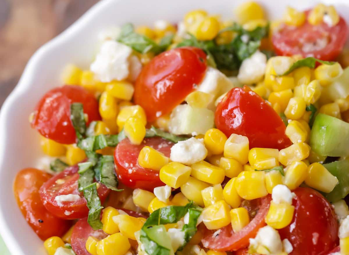 summer corn salad in bowl