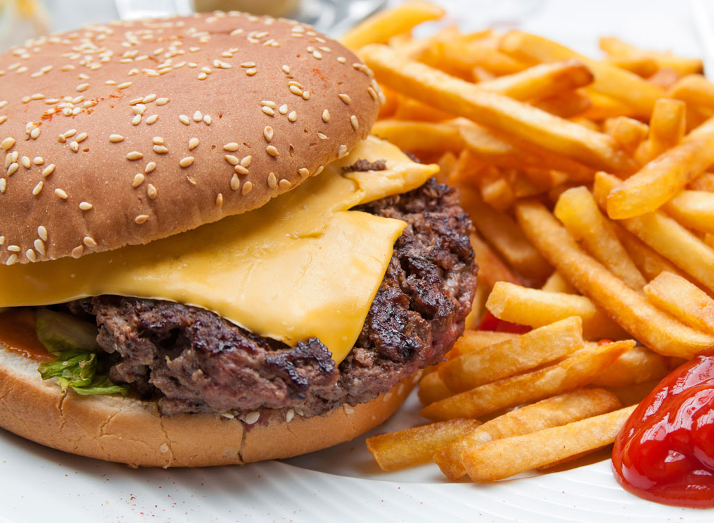 Burger and fries