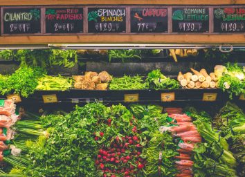 Fresh produce in grocery store