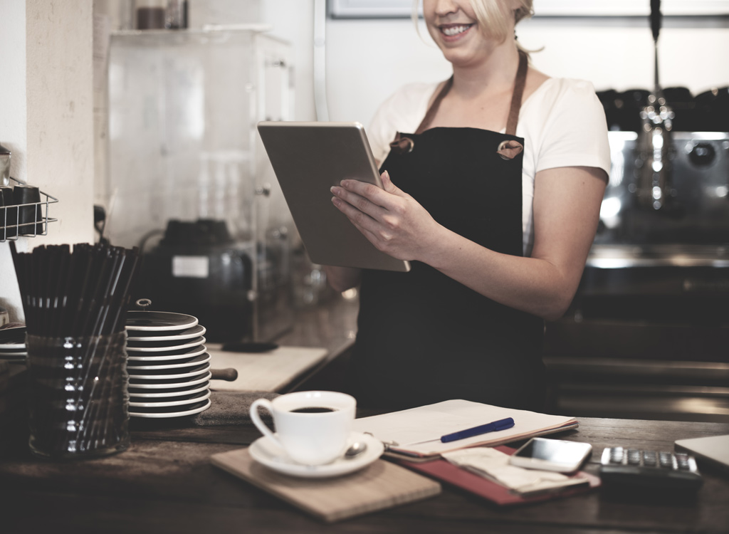 Happy waitress