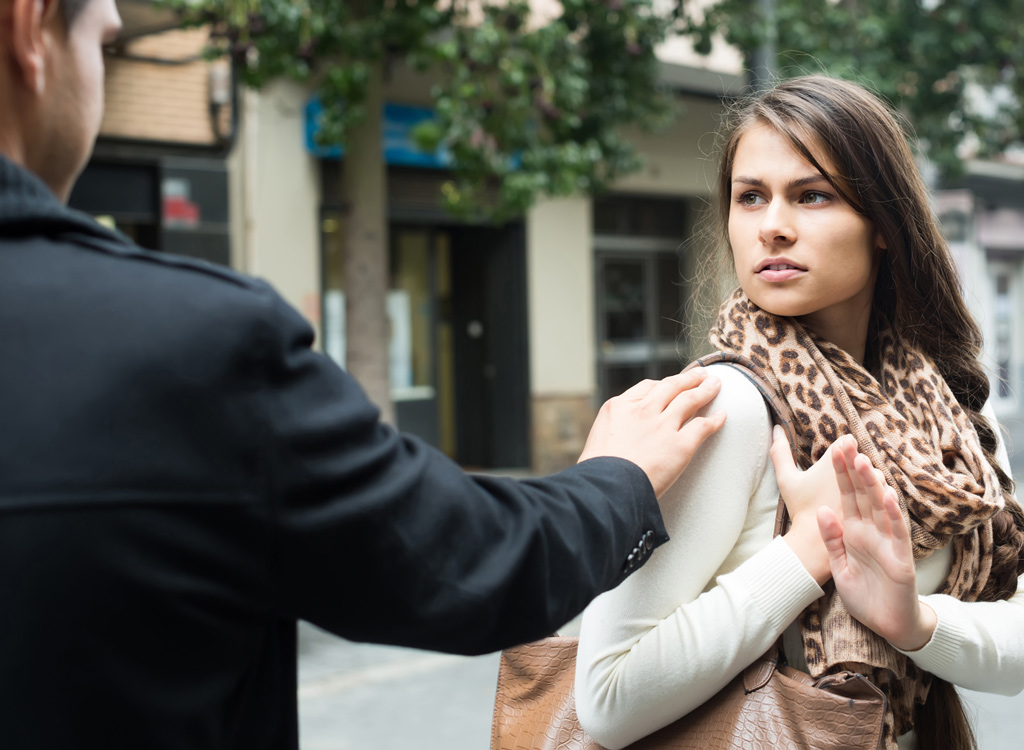 Man confronting woman