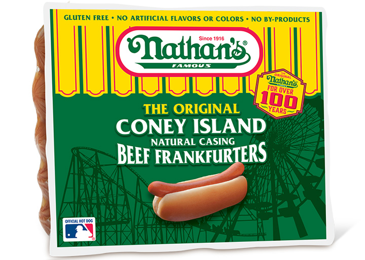 Nathans beef hot dog