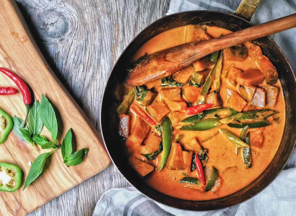 Butternut squash red curry