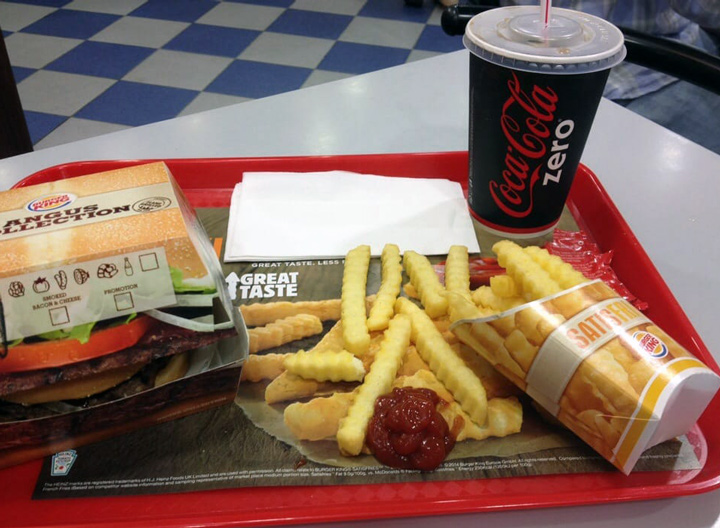 Burger King satisfries coke zero and burger