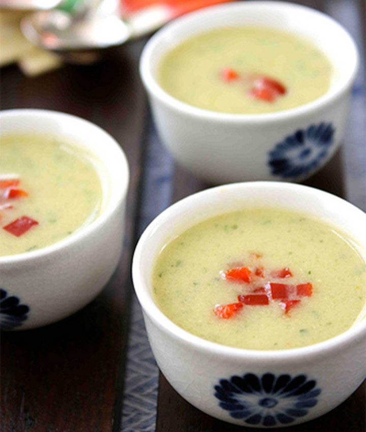 Creamy zucchini coconut milk soup dairy free recipe