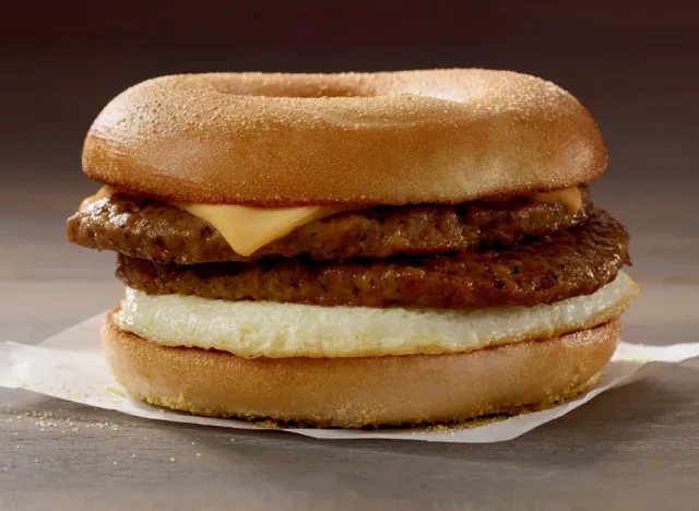 Dunkin donuts double sausage breakfast sandwich