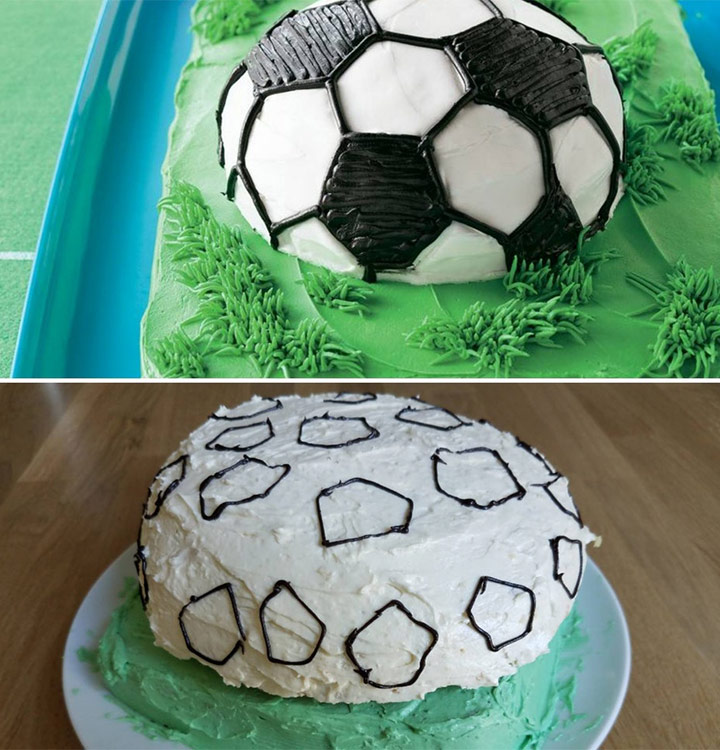 Food fail soccer ball cake