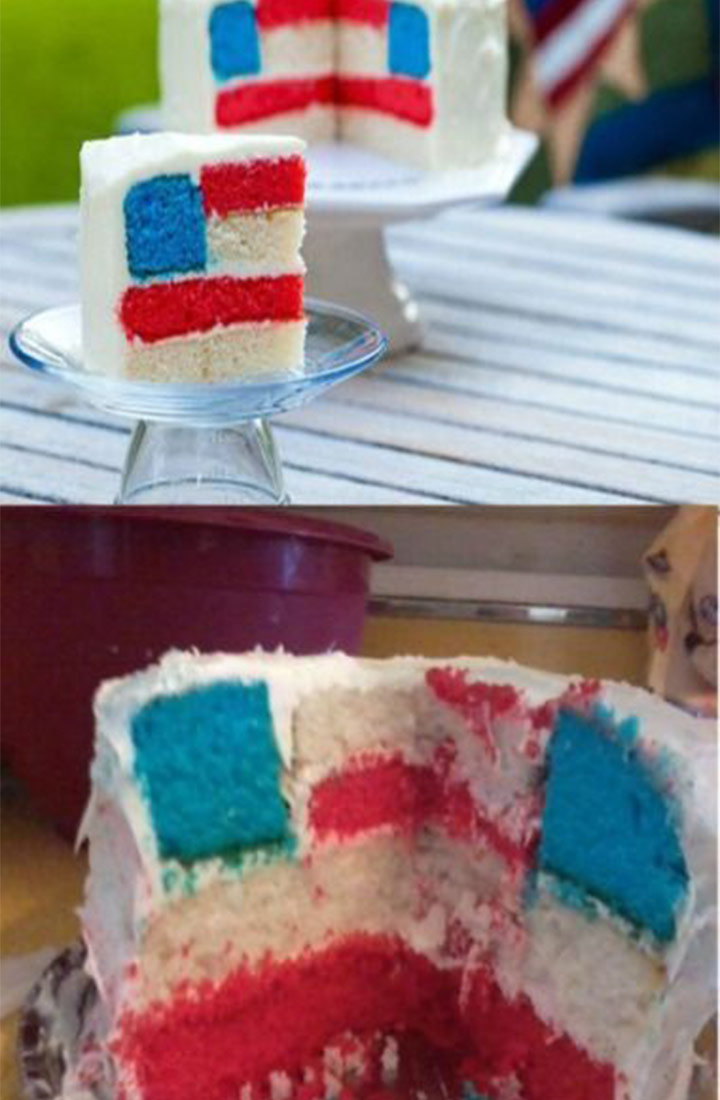 Food fails flag cake