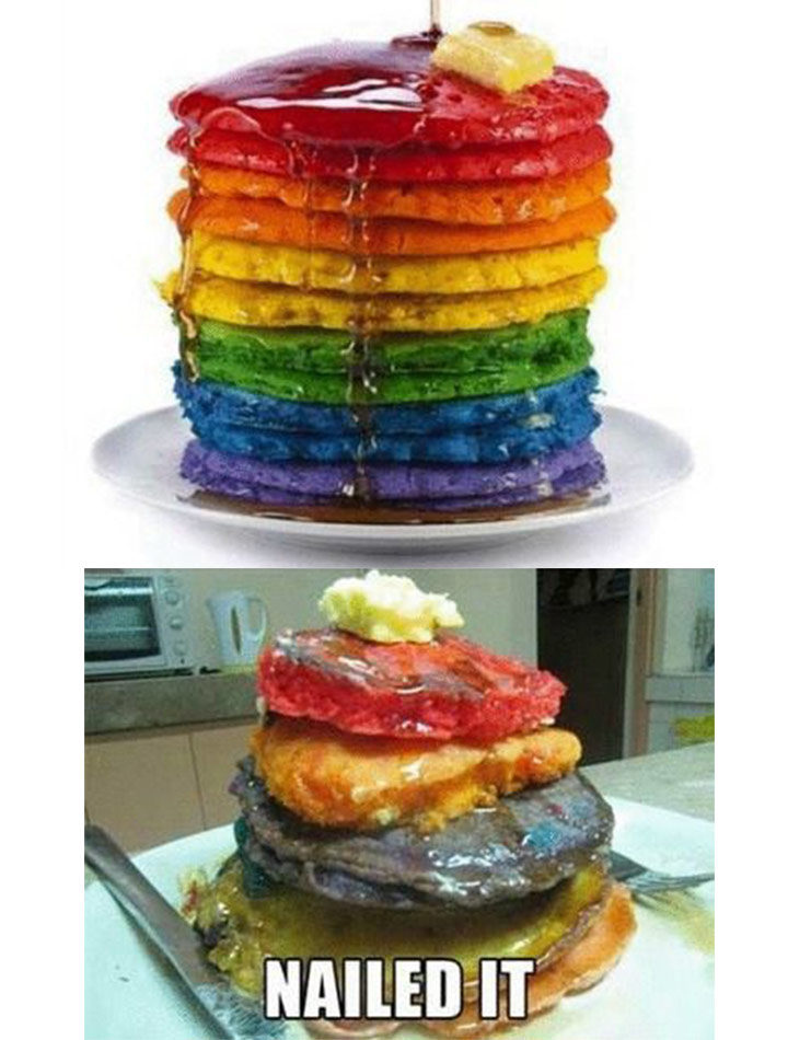 Food fails rainbow pancake