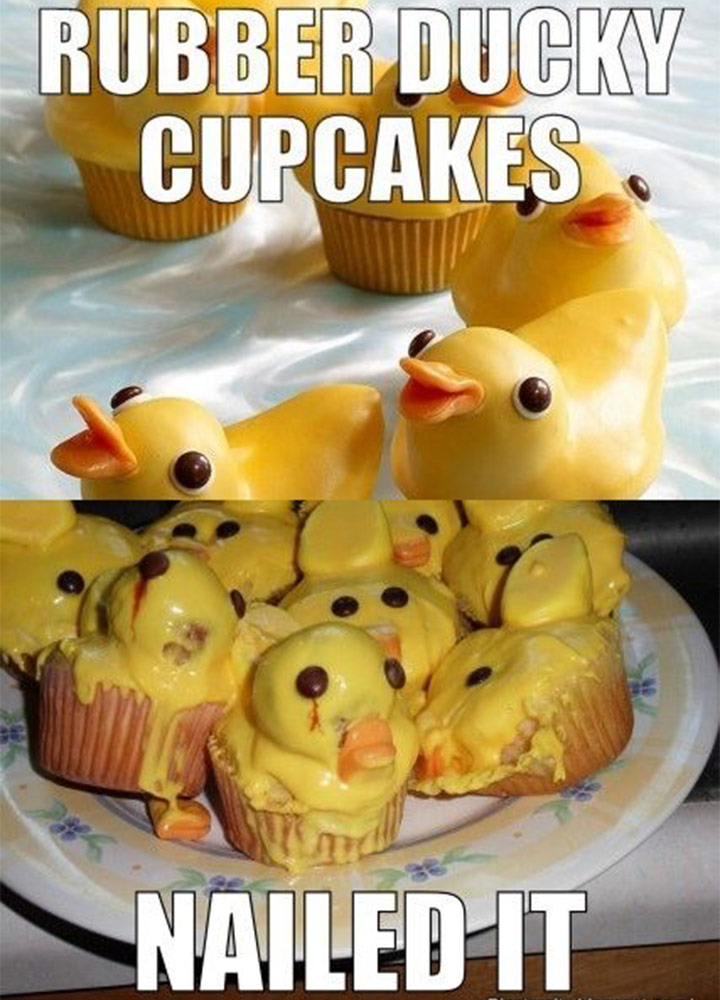 Food fails rubber ducky cupcakes