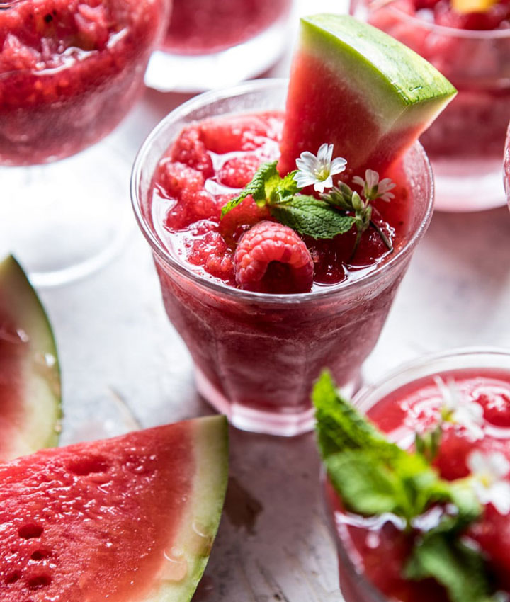 Frozen watermelon rose sangria slushies blogger