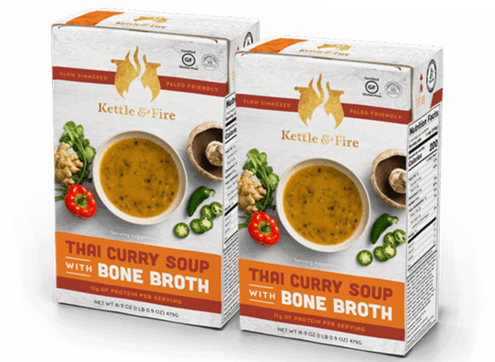 Kettle & fire thai curry soup with bone broth