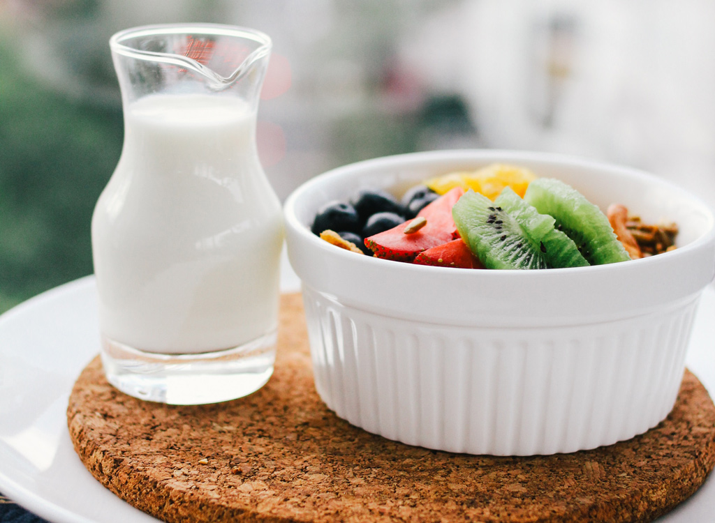 Milk and fruit