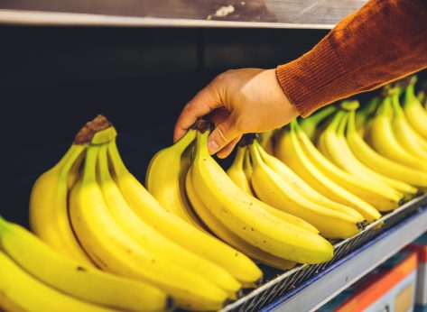 Pick bananas grocery shelf