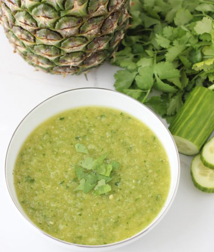 Pineapple cucumber gazpacho recipe