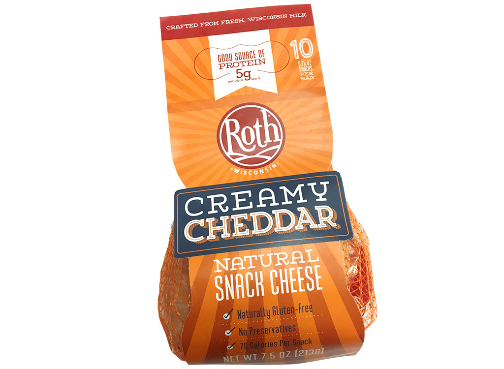 Roth creamy cheddar square keto snack