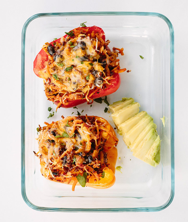 Southwest quinoa and spiralized sweet potato bell pepper recipe blogger