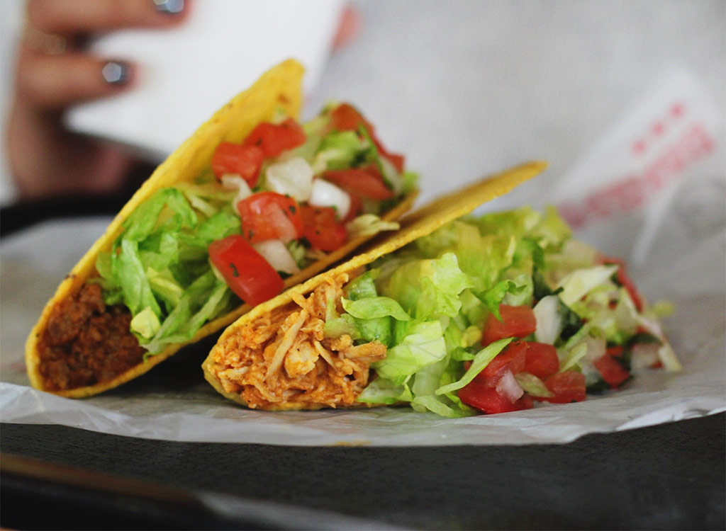 Taco bell burrito and chicken taco