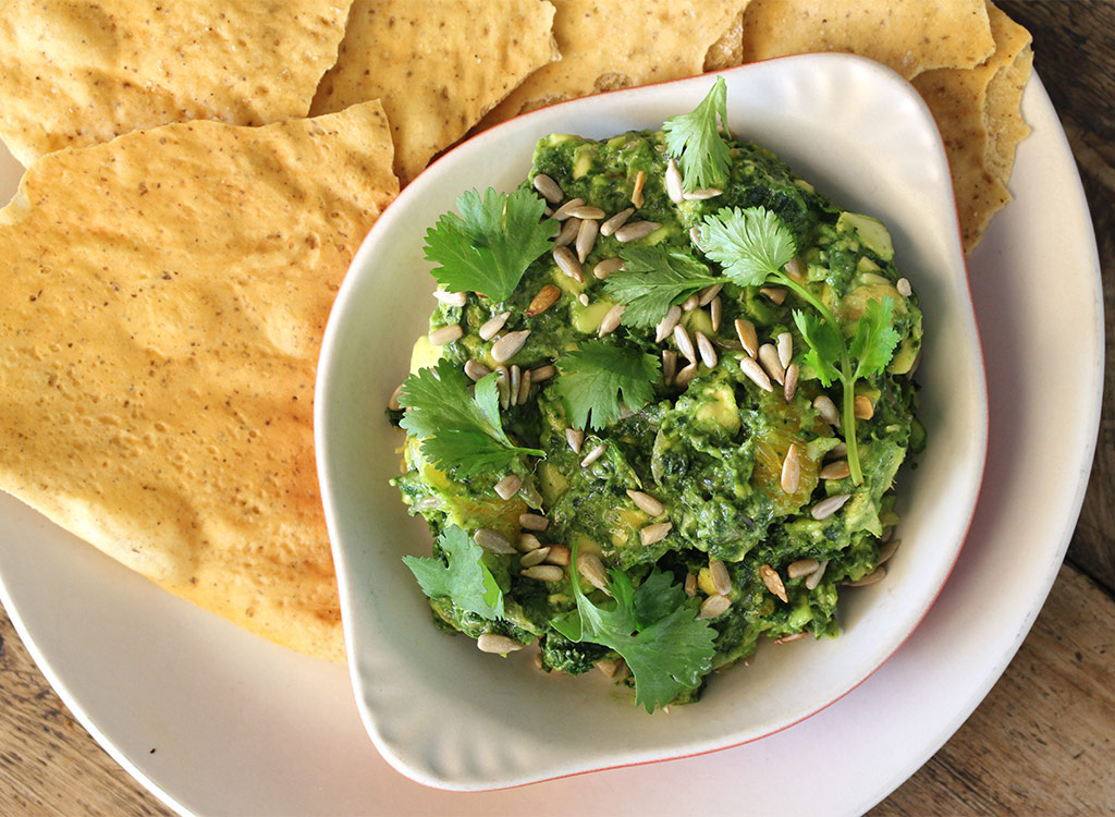 True food kitchen kale guacamole with chips