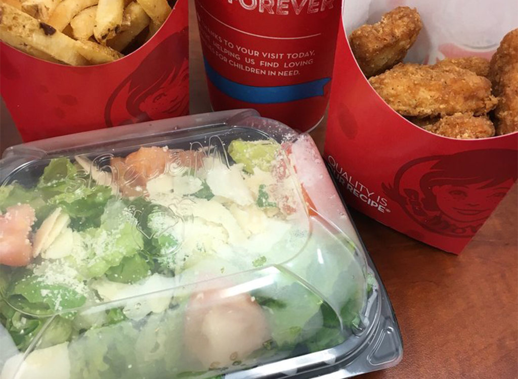 Wendys salad and chicken nuggets