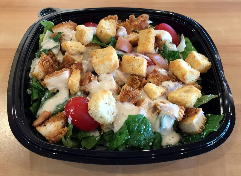 Wendy's spicy chicken ceasar salad