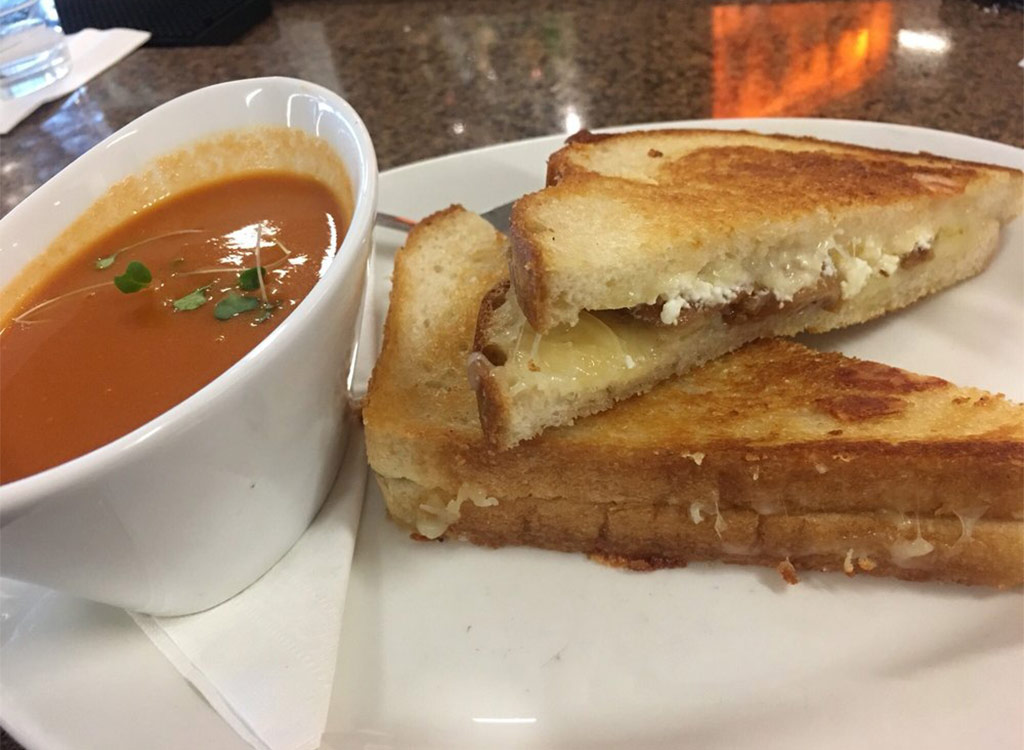 Grilled cheese and spicy tomato soup from cat cora kitchen