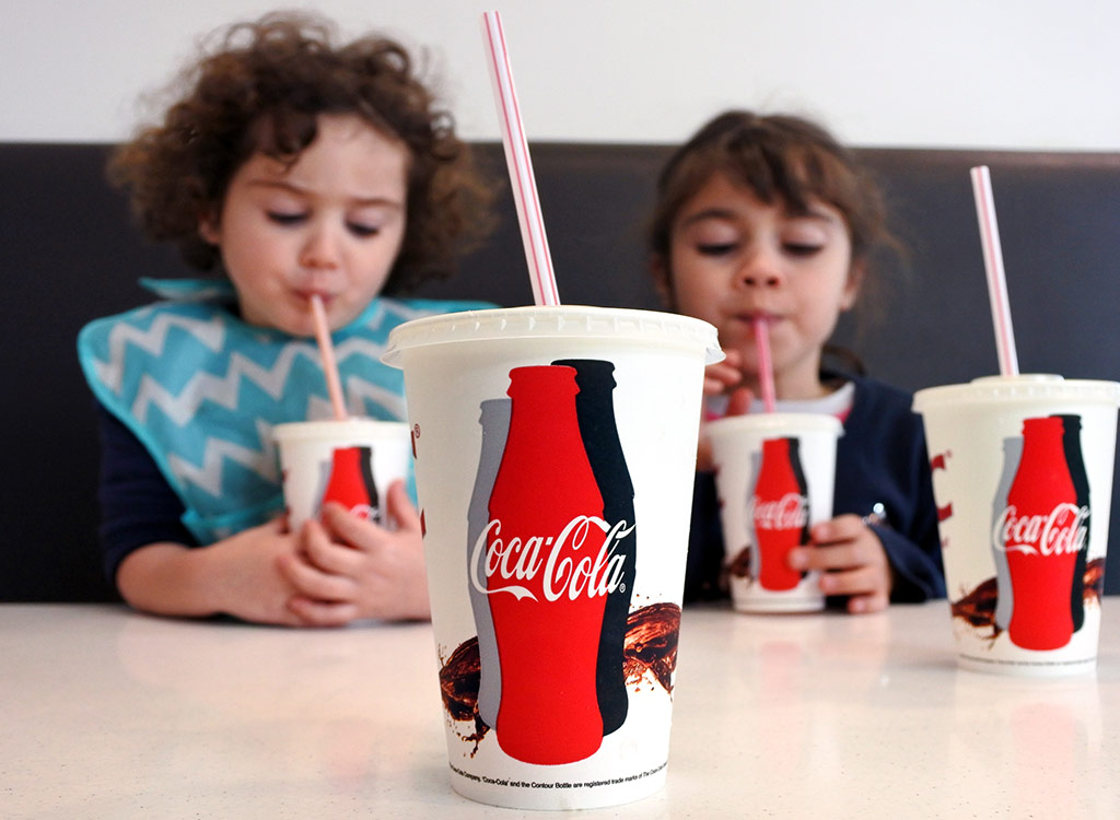 Kids drinking coke