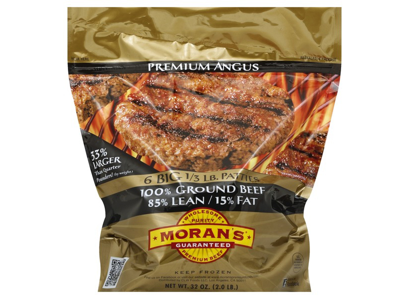 Morans frozen angus beef burger